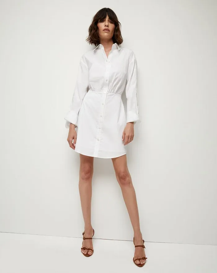 Dresses Shop Veronica Beard Rae Poplin Shirtdress White