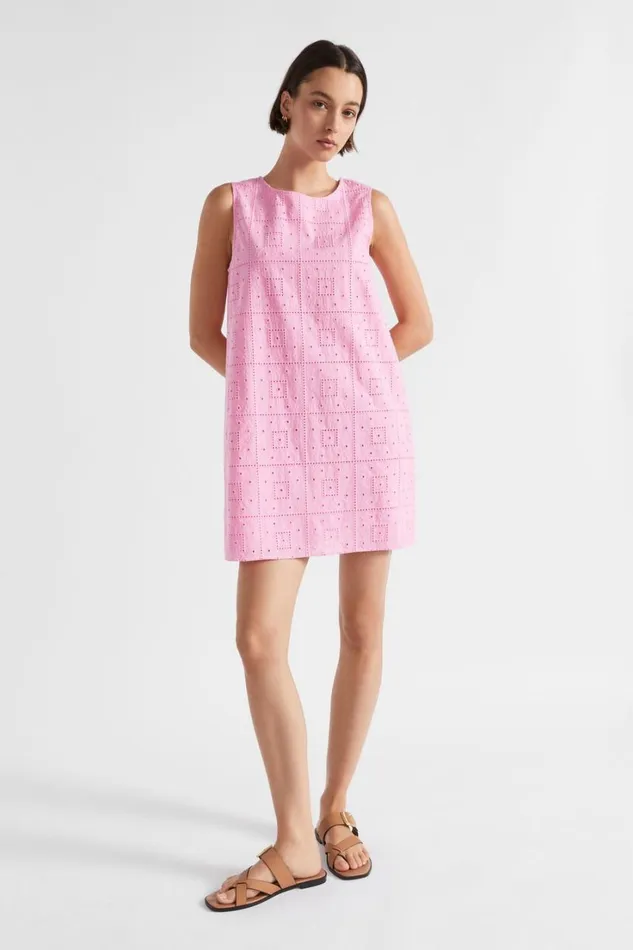 Dresses Woman Seed Heritage Broderie Mini Dress Pink Gin