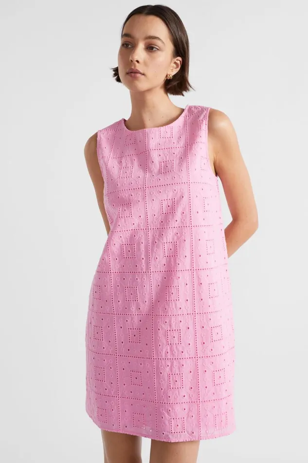 Dresses Woman Seed Heritage Broderie Mini Dress Pink Gin