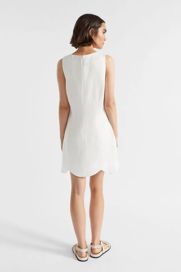 Dresses Woman Seed Heritage Linen Shift Mini Dress Cloud Cream