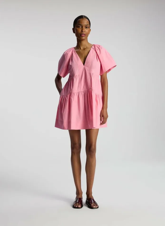 Dresses Women ALC Camila Cotton Mini Dress Light Grapefruit Dresses Women ALC Camila Cotton Mini Dress Light Grapefruit