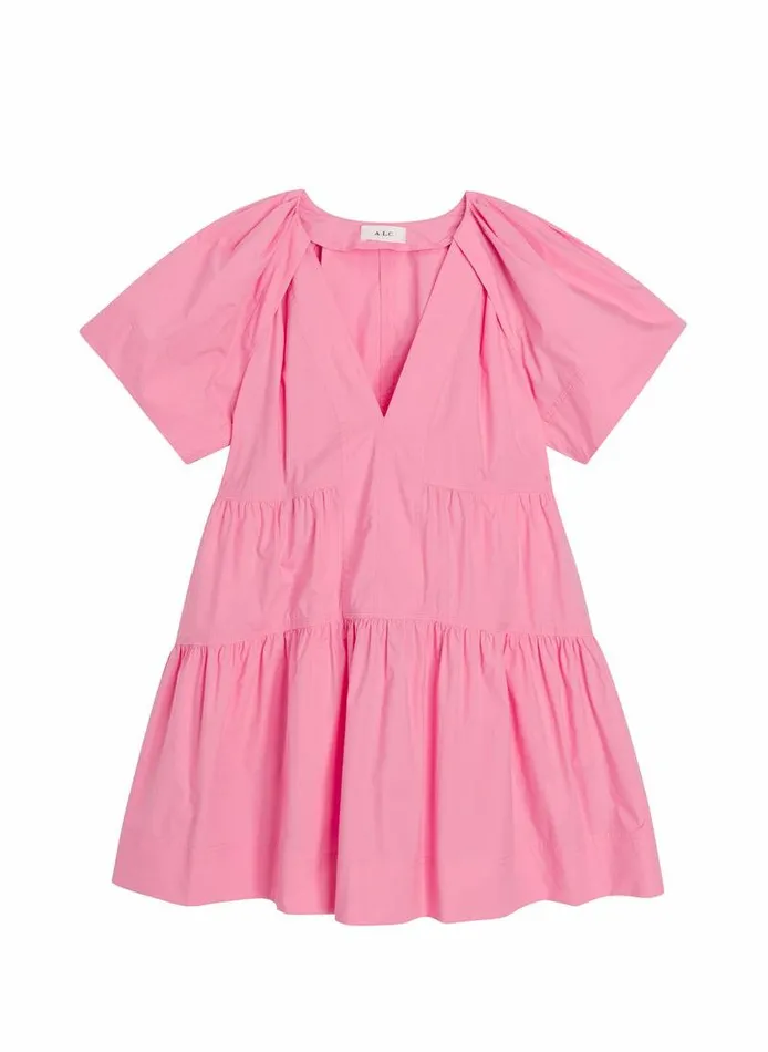 Dresses Women ALC Camila Cotton Mini Dress Light Grapefruit Dresses Women ALC Camila Cotton Mini Dress Light Grapefruit