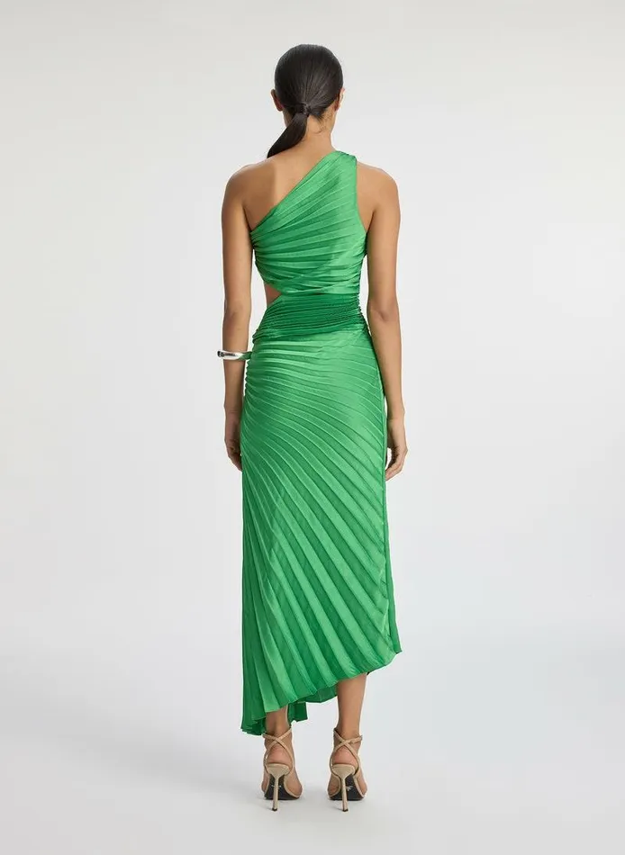 Dresses Women ALC Dahlia Satin Pleated Dress Basil Dresses Women ALC Dahlia Satin Pleated Dress Basil