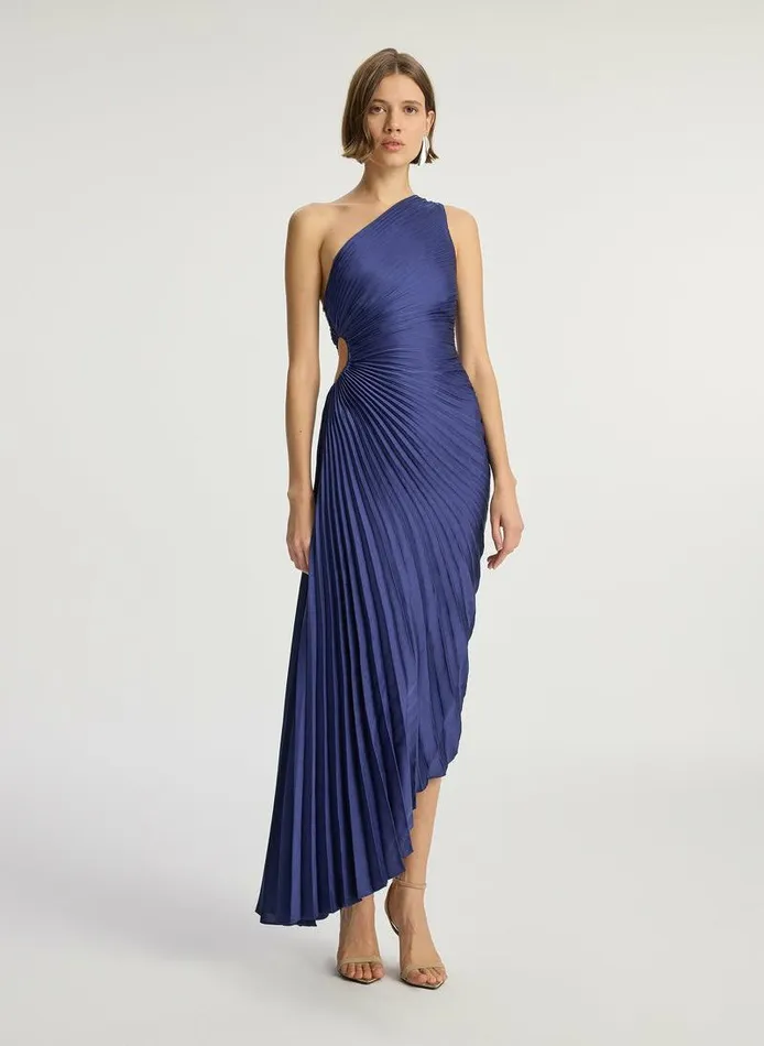 Dresses Women ALC Delfina Satin Pleated Dress Riviera