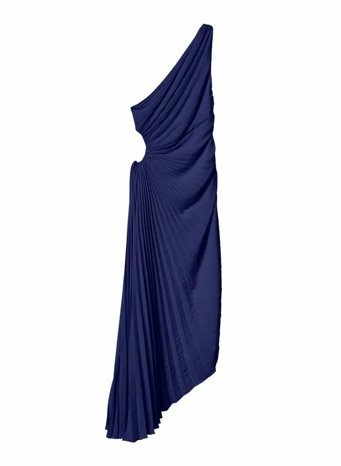 Dresses Women ALC Delfina Satin Pleated Dress Riviera Dresses Women ALC Delfina Satin Pleated Dress Riviera