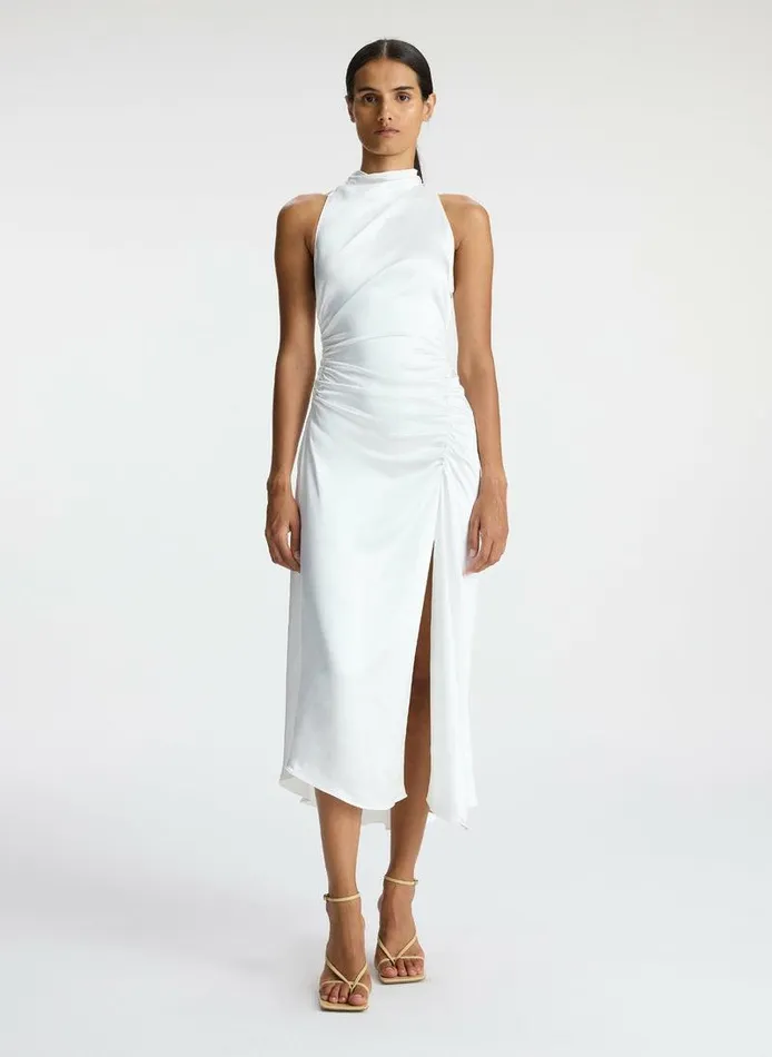 Dresses Women ALC Inez Satin Midi Dress Whisper White