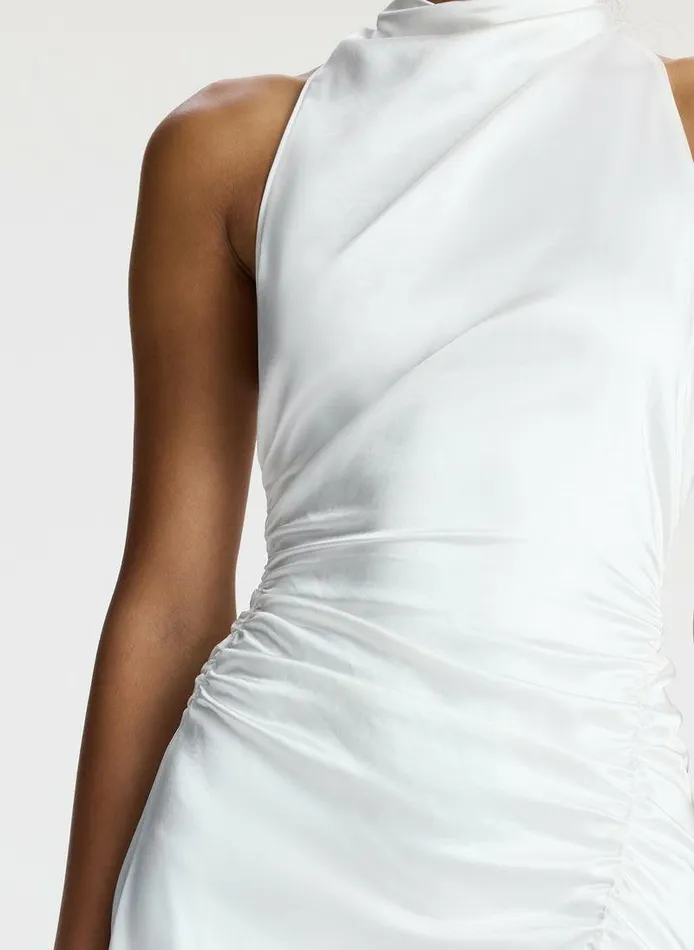 Dresses Women ALC Inez Satin Midi Dress Whisper White Dresses Women ALC Inez Satin Midi Dress Whisper White