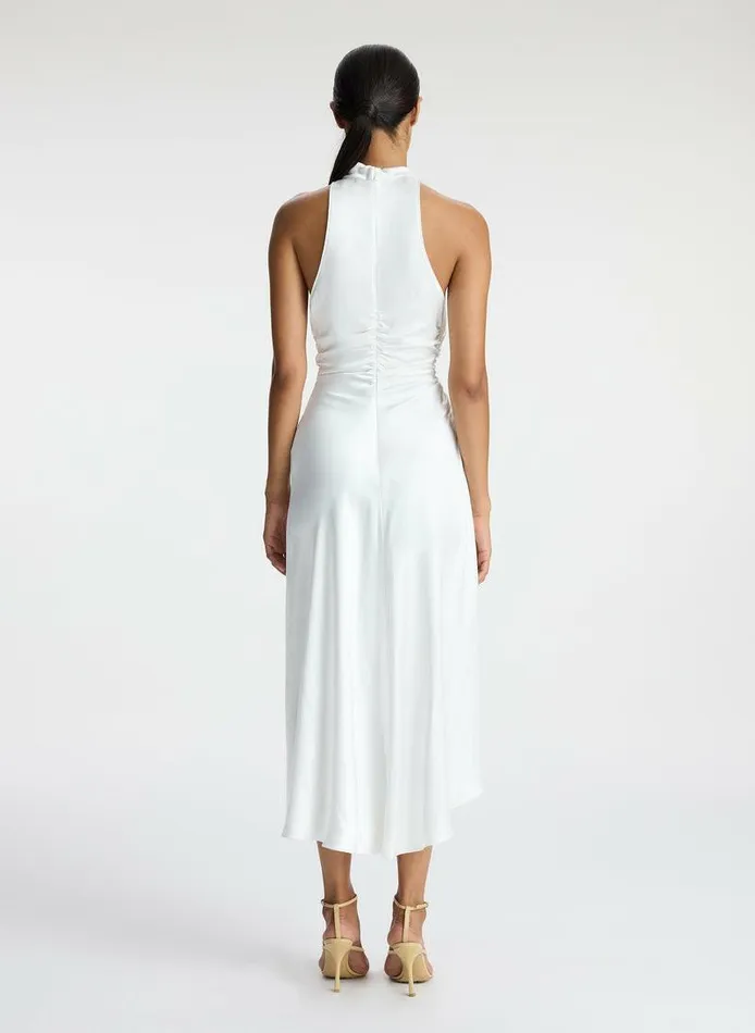 Dresses Women ALC Inez Satin Midi Dress Whisper White Dresses Women ALC Inez Satin Midi Dress Whisper White