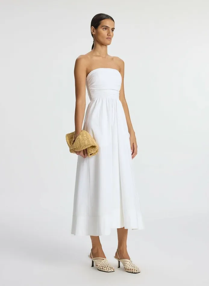 Dresses Women ALC Tate Strapless Midi Dress White Dresses Women ALC Tate Strapless Midi Dress White