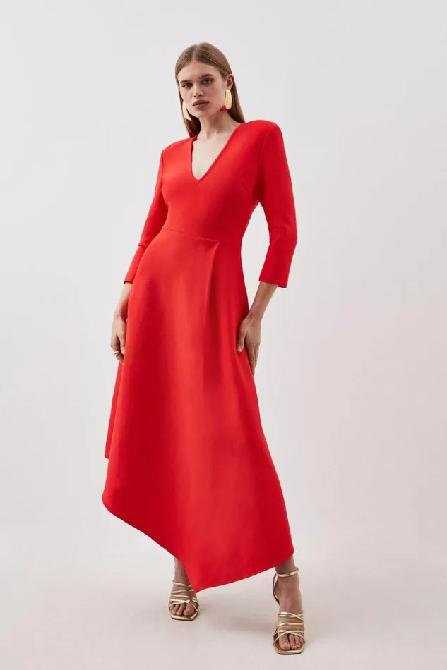 Dresses Women Karen Millen Bandage Figure Form Knit Belted Asymmetric Midaxi Dress Red Dresses Women Karen Millen Bandage Figure Form Knit Belted Asymmetric Midaxi Dress Red