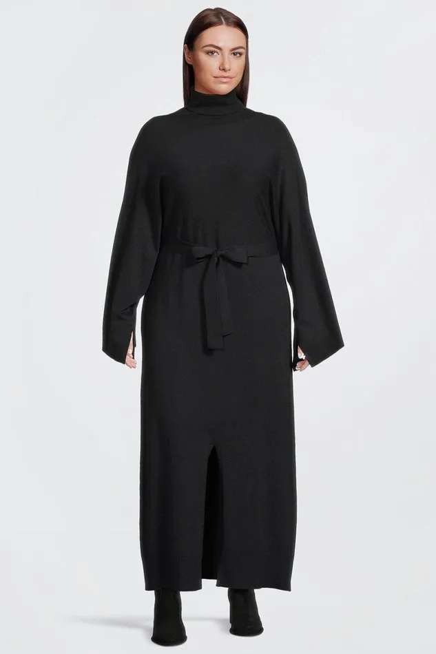Dresses Women Karen Millen Plus Size Viscose Blend Belted Knitted Midi Dress