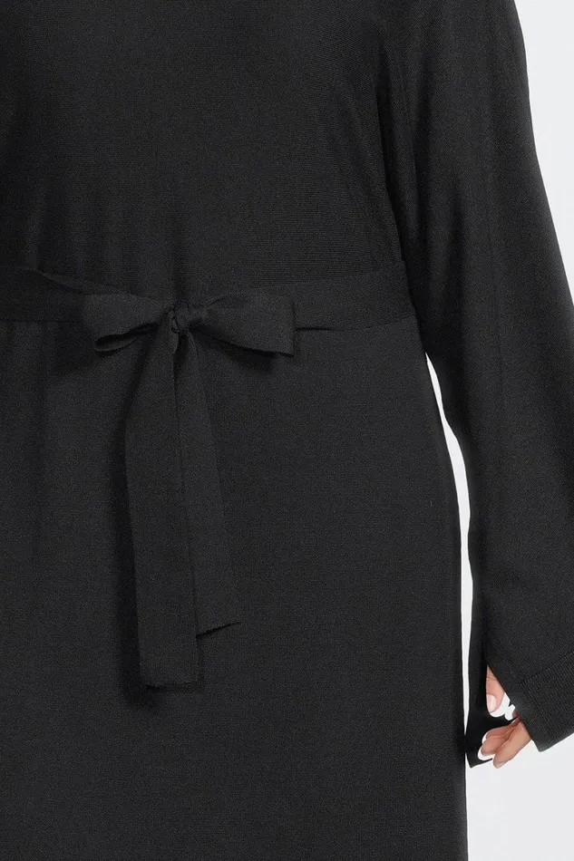 Dresses Women Karen Millen Plus Size Viscose Blend Belted Knitted Midi Dress