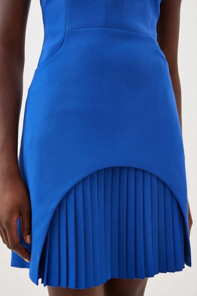 Dresses Women Karen Millen Structured Crepe Military Tailored Dress Cobalt