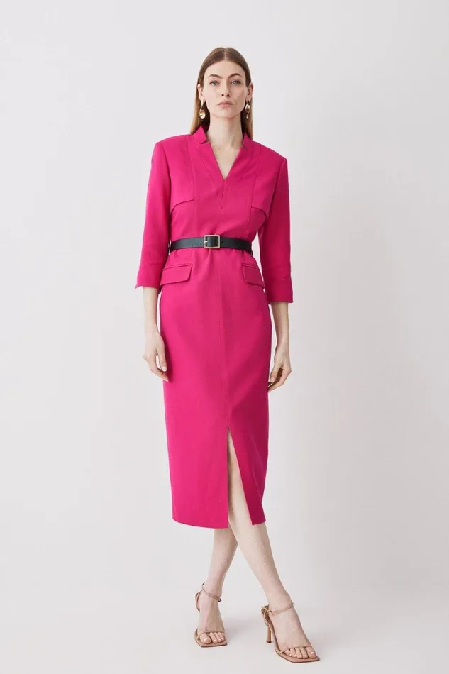 Dresses Women Karen Millen Structured Crepe Storm Flap Column Maxi Dress Pink Dresses Women Karen Millen Structured Crepe Storm Flap Column Maxi Dress Pink