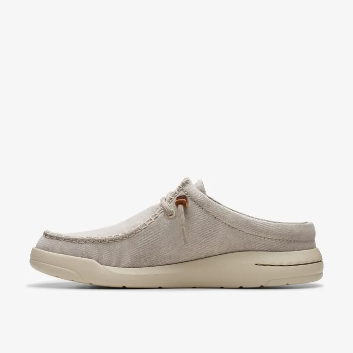 Driftlite Surf Light Grey Textile Men Clarks Loafers and Slip Ons