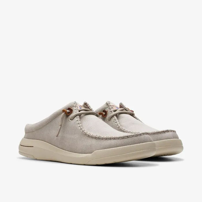 Driftlite Surf Light Grey Textile Men Clarks Loafers and Slip Ons