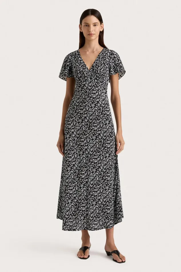 Faithfull The Brand Dresses Boda Midi Dress Amaryllis Floral Black 8211 Women Faithfull The Brand Dresses Boda Midi Dress Amaryllis Floral Black 8211 Women
