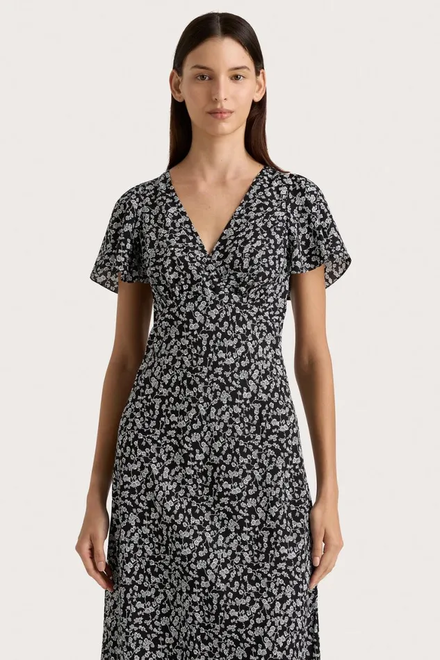 Faithfull The Brand Dresses Boda Midi Dress Amaryllis Floral Black 8211 Women Faithfull The Brand Dresses Boda Midi Dress Amaryllis Floral Black 8211 Women