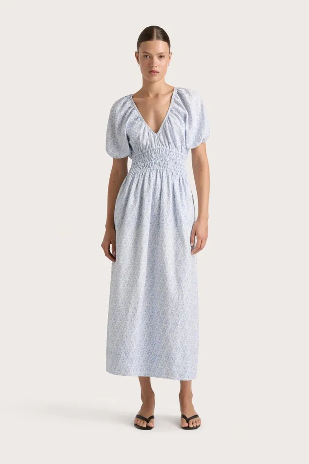 Faithfull The Brand Dresses Geriba Maxi Dress Leilani Mid Blue 8211 Women