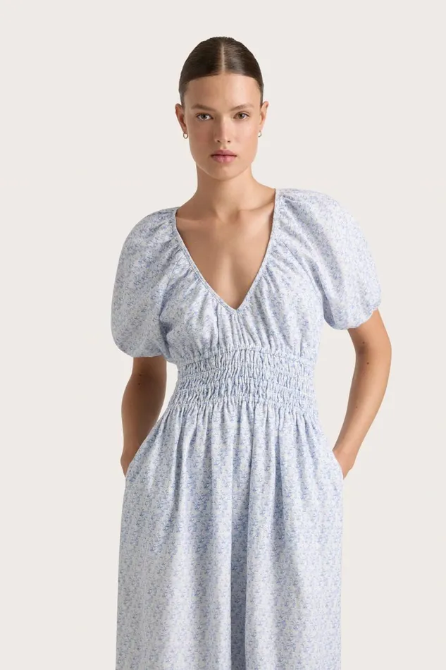 Faithfull The Brand Dresses Geriba Maxi Dress Leilani Mid Blue 8211 Women