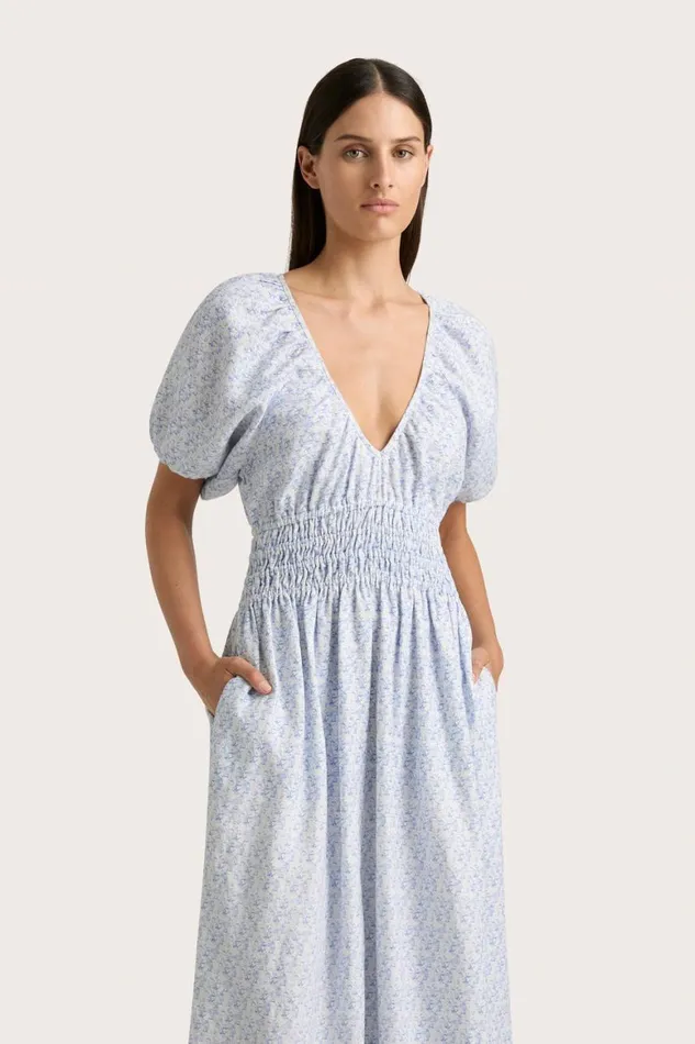 Faithfull The Brand Dresses Geriba Maxi Dress Leilani Mid Blue 8211 Women