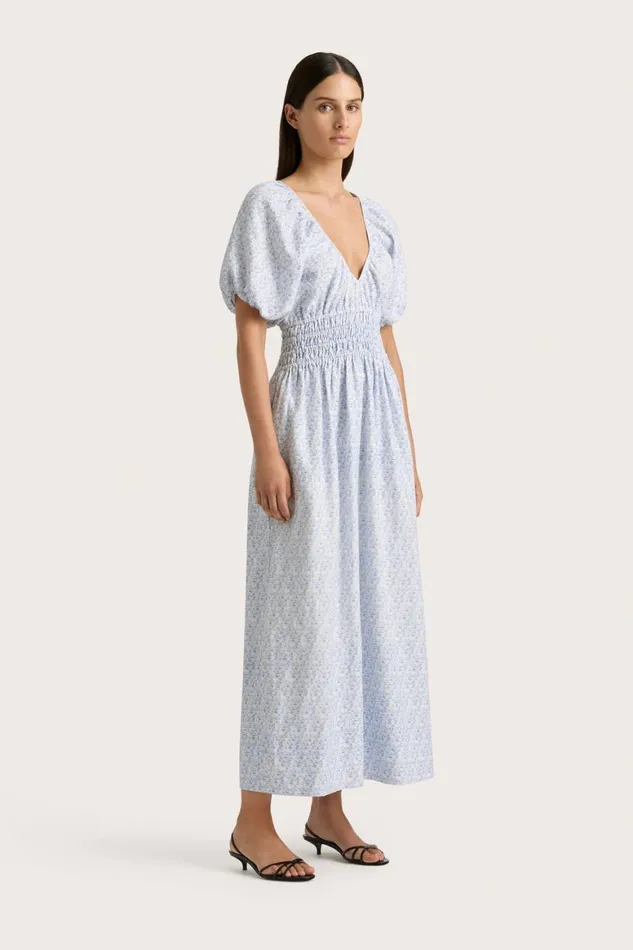 Faithfull The Brand Dresses Geriba Maxi Dress Leilani Mid Blue 8211 Women