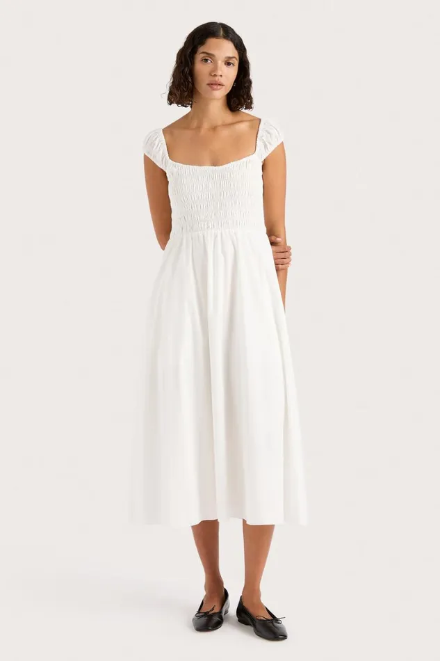 Faithfull The Brand Dresses Lene Midi Dress White 8211 Women