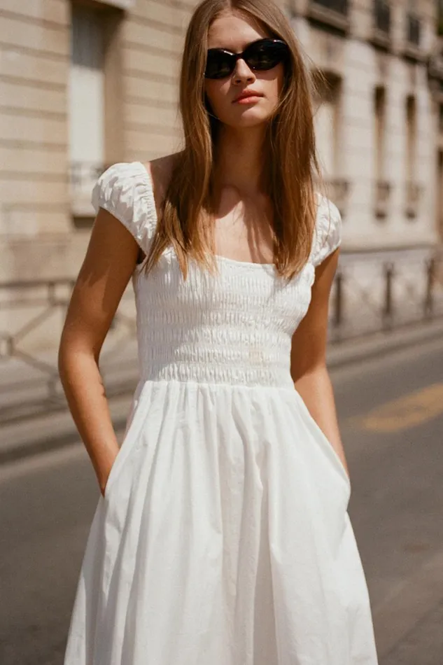 Faithfull The Brand Dresses Lene Midi Dress White 8211 Women Faithfull The Brand Dresses Lene Midi Dress White 8211 Women
