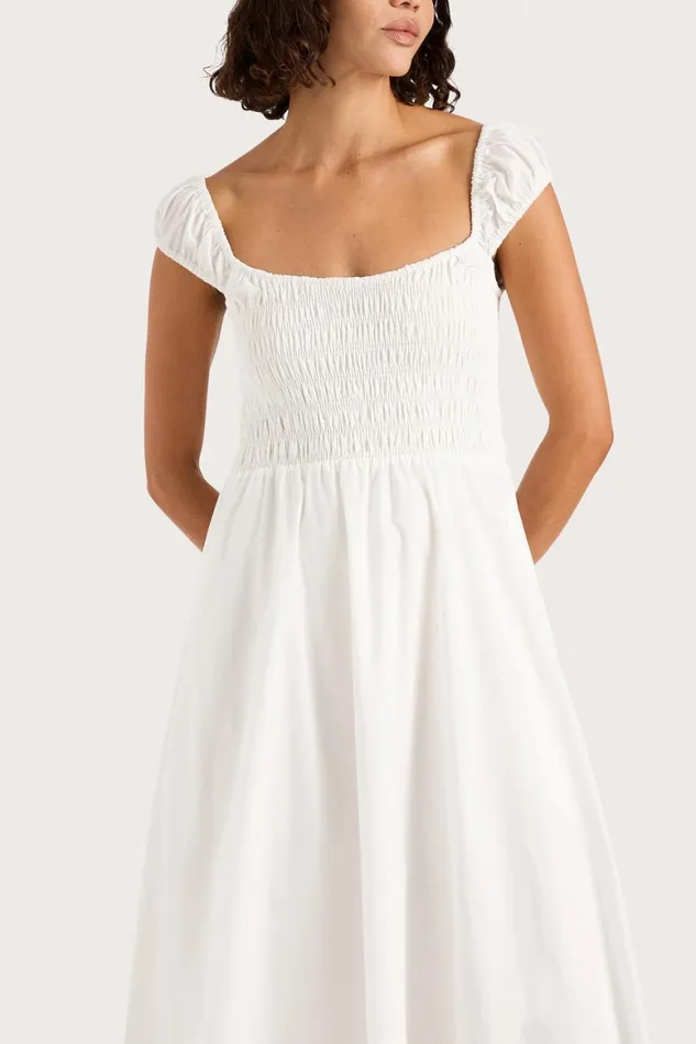 Faithfull The Brand Dresses Lene Midi Dress White 8211 Women Faithfull The Brand Dresses Lene Midi Dress White 8211 Women