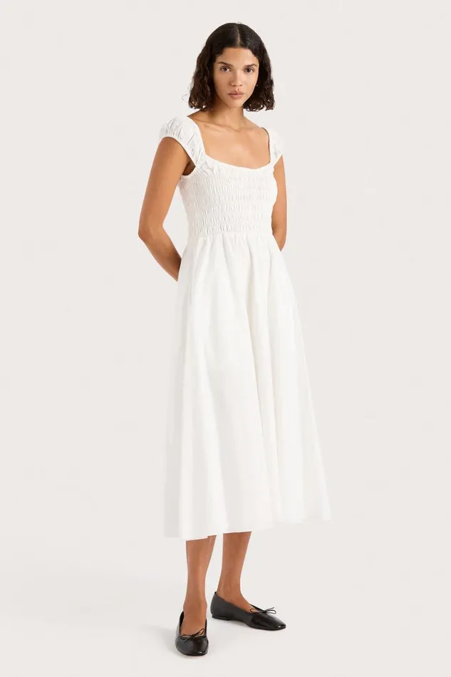 Faithfull The Brand Dresses Lene Midi Dress White 8211 Women Faithfull The Brand Dresses Lene Midi Dress White 8211 Women