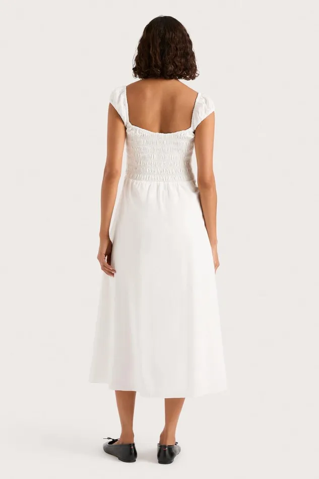 Faithfull The Brand Dresses Lene Midi Dress White 8211 Women Faithfull The Brand Dresses Lene Midi Dress White 8211 Women