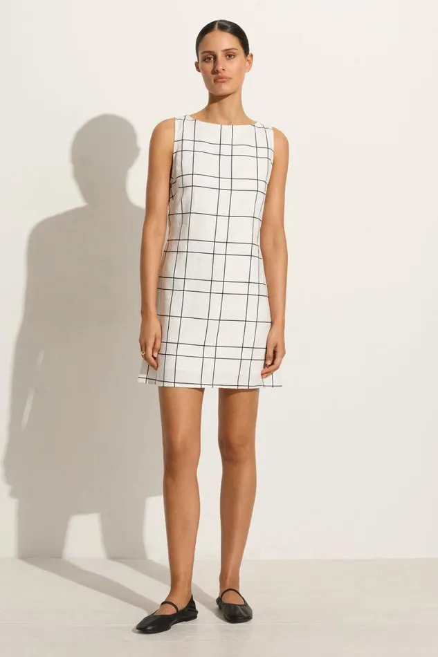 Faithfull The Brand Dresses Lui Mini Dress Letizia Check White 8211 Women