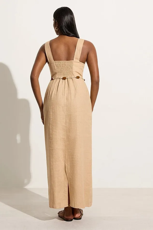 Faithfull The Brand Dresses Zana Midi Dress Sand 8211 Final Sale 8211 Women Faithfull The Brand Dresses Zana Midi Dress Sand 8211 Final Sale 8211 Women