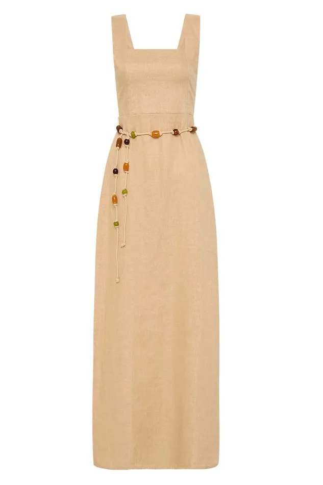 Faithfull The Brand Dresses Zana Midi Dress Sand 8211 Final Sale 8211 Women Faithfull The Brand Dresses Zana Midi Dress Sand 8211 Final Sale 8211 Women