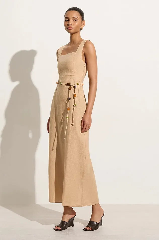 Faithfull The Brand Dresses Zana Midi Dress Sand 8211 Final Sale 8211 Women Faithfull The Brand Dresses Zana Midi Dress Sand 8211 Final Sale 8211 Women