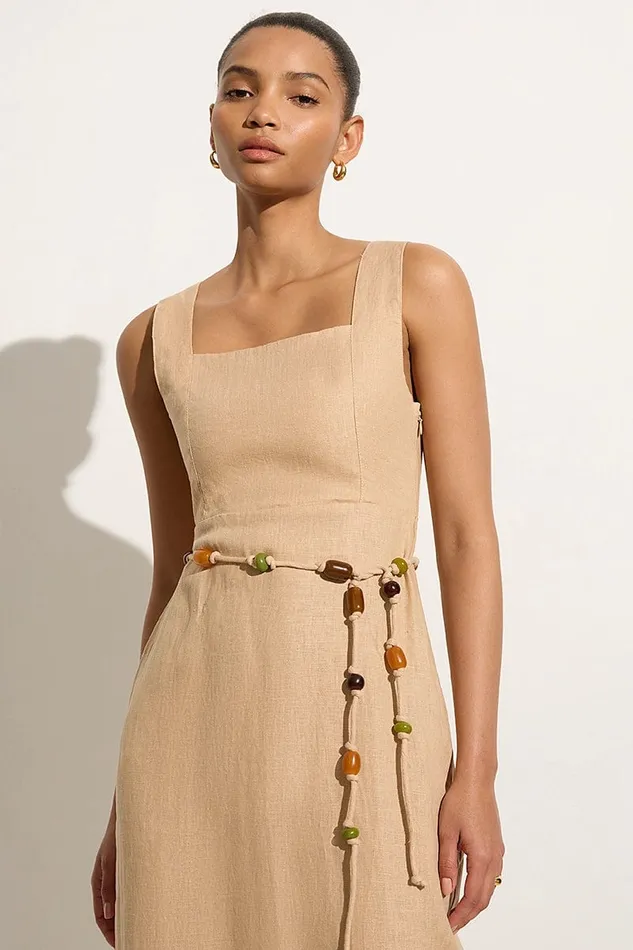 Faithfull The Brand Dresses Zana Midi Dress Sand 8211 Final Sale 8211 Women Faithfull The Brand Dresses Zana Midi Dress Sand 8211 Final Sale 8211 Women
