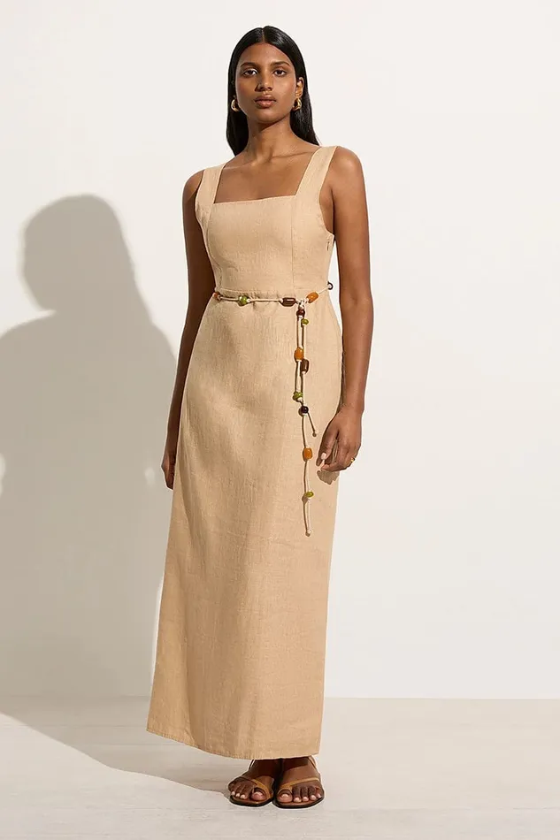 Faithfull The Brand Dresses Zana Midi Dress Sand 8211 Final Sale 8211 Women Faithfull The Brand Dresses Zana Midi Dress Sand 8211 Final Sale 8211 Women