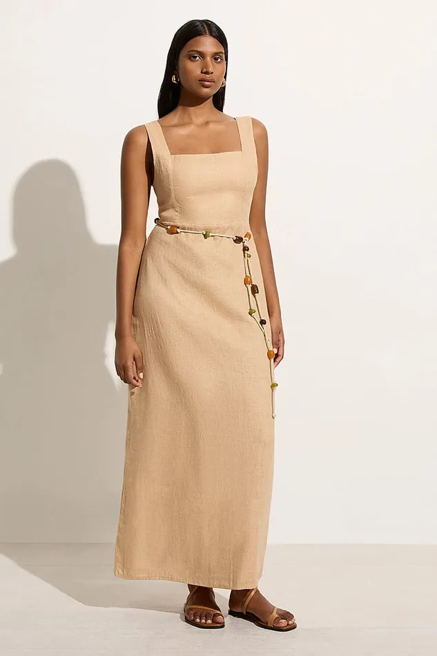 Faithfull The Brand Dresses Zana Midi Dress Sand 8211 Final Sale 8211 Women Faithfull The Brand Dresses Zana Midi Dress Sand 8211 Final Sale 8211 Women