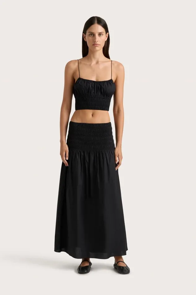Faithfull The Brand Skirts and Shorts Baia Midi Skirt Black 8211 Women Faithfull The Brand Skirts and Shorts Baia Midi Skirt Black 8211 Women
