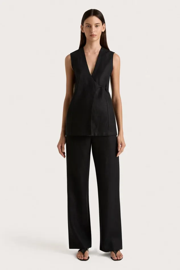 Faithfull The Brand Tops Lulea Wrap Vest Black 8211 Women