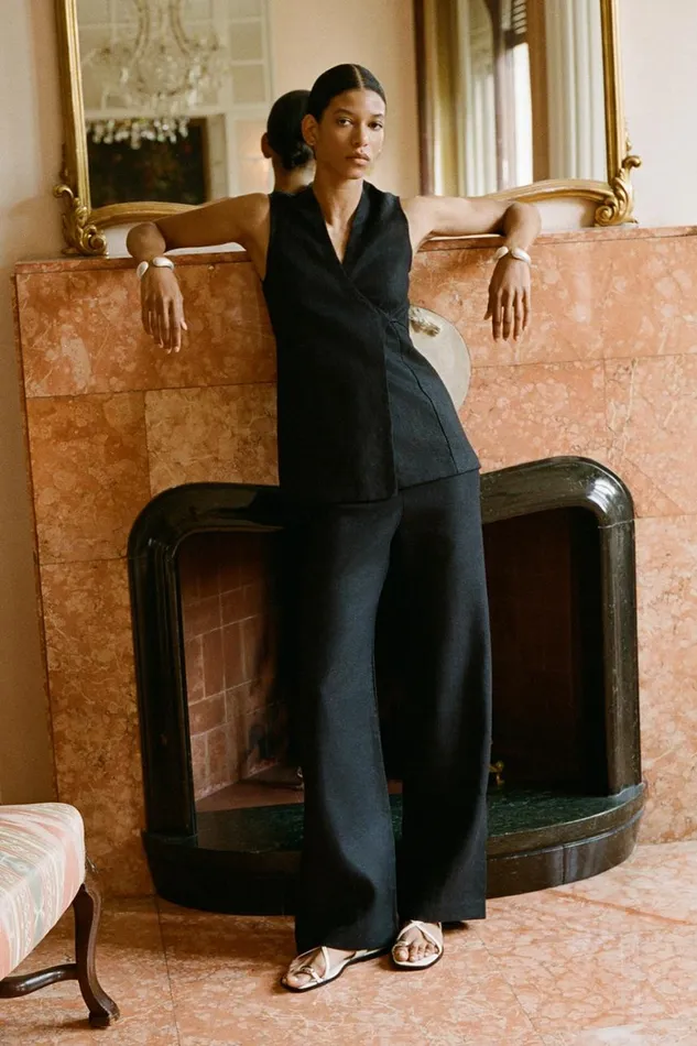 Faithfull The Brand Tops Lulea Wrap Vest Black 8211 Women Faithfull The Brand Tops Lulea Wrap Vest Black 8211 Women
