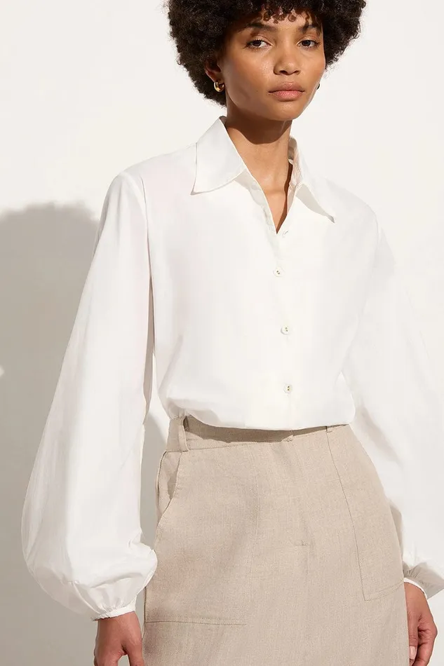 Faithfull The Brand Tops Managua Shirt White 8211 Final Sale 8211 Women