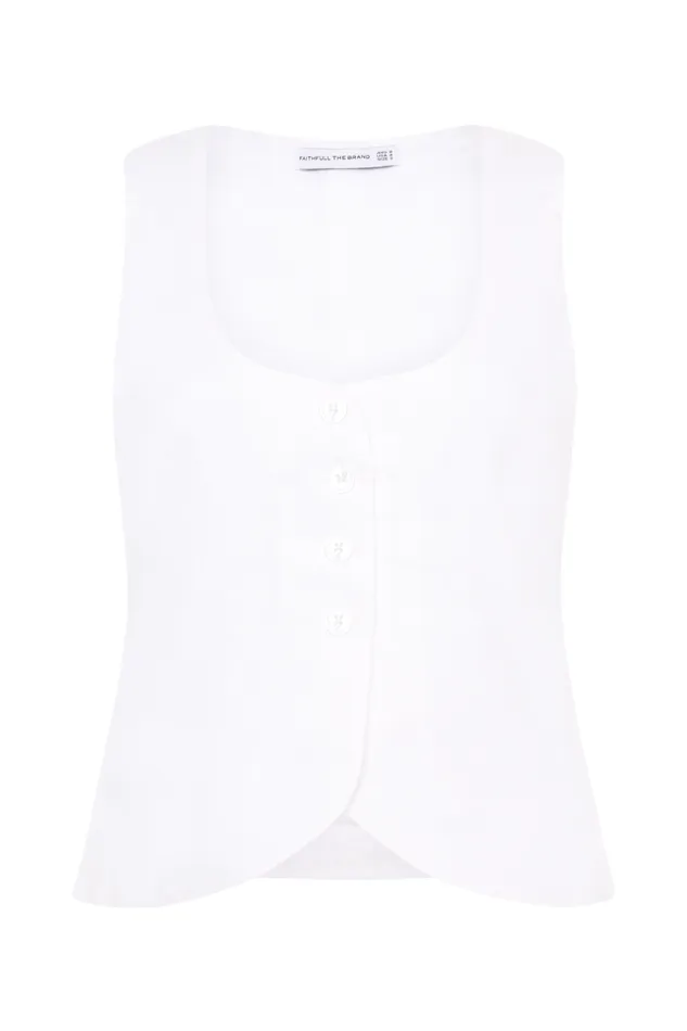 Faithfull The Brand Tops Stanze Vest White 8211 Women Faithfull The Brand Tops Stanze Vest White 8211 Women