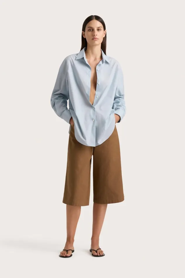 Faithfull The Brand Tops Vieste Shirt Sky Blue 8211 Women