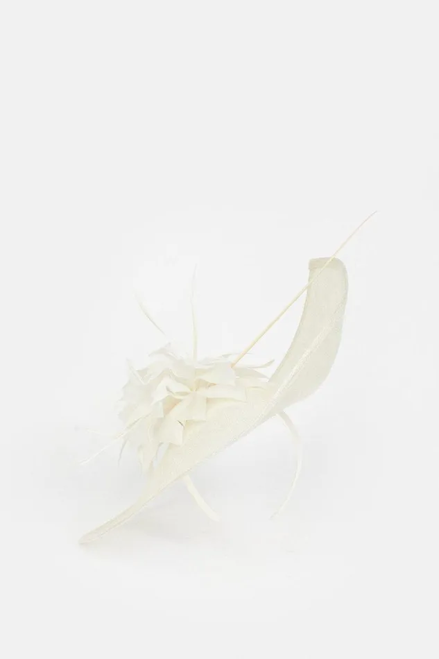 Fascinators Women Karen Millen Feather and Quill Disc Fascinator Ivory
