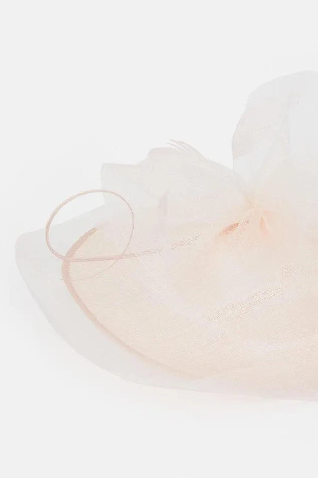 Fascinators Women Karen Millen Veiled Feather Detail Fascinator Blush