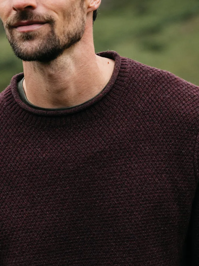Finisterre Knitwear Men Barents Sweater Black Cherry