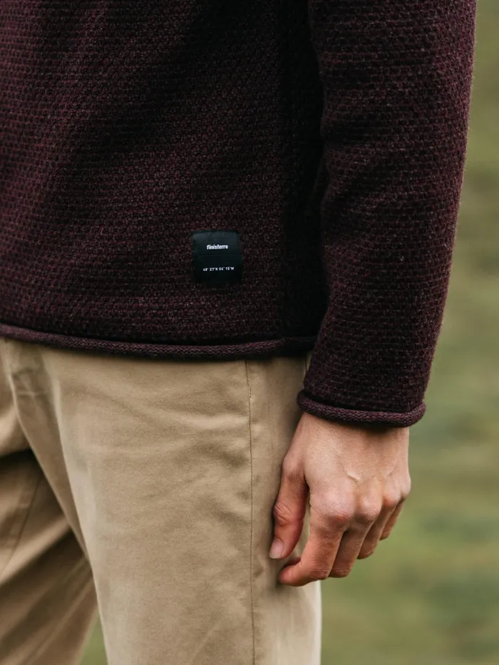 Finisterre Knitwear Men Barents Sweater Black Cherry