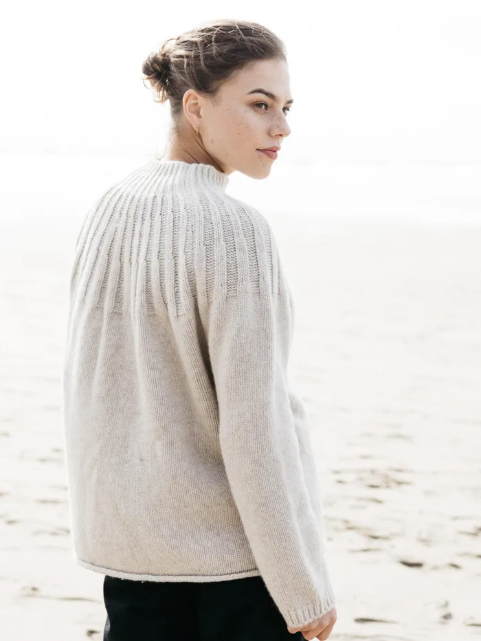 Finisterre Knitwear Women Stornoway Cable Yoke Sweater Oatmeal