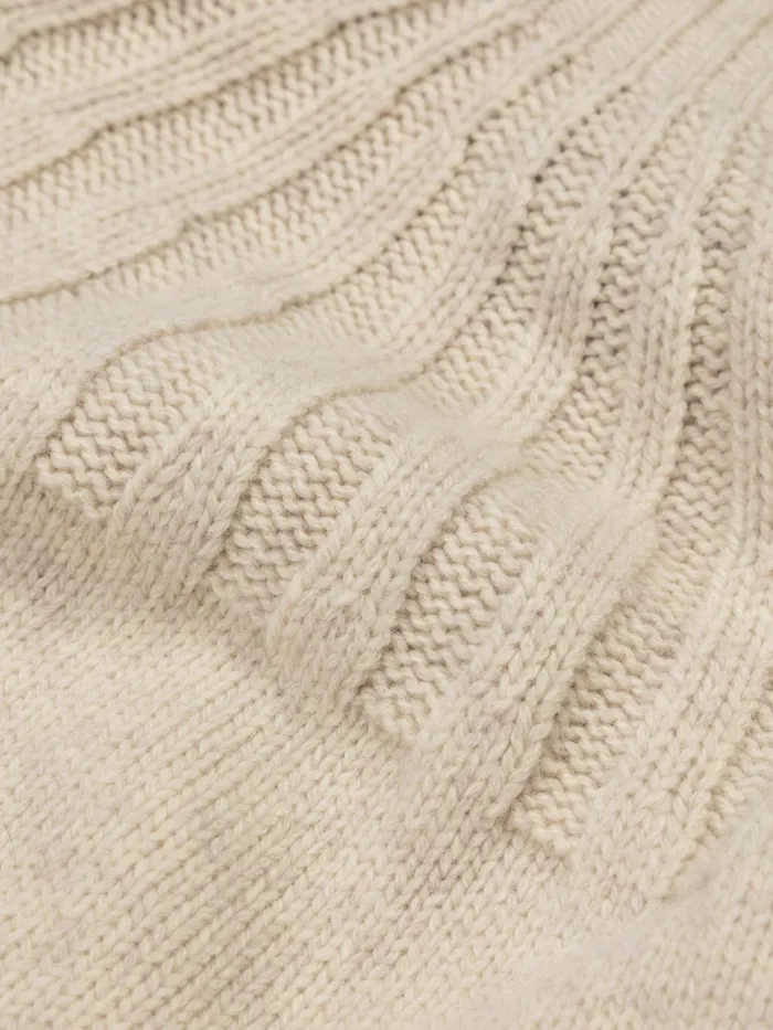 Finisterre Knitwear Women Stornoway Cable Yoke Sweater Oatmeal
